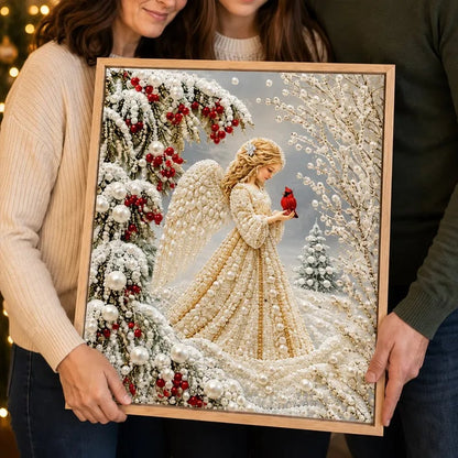 🎅🎄 Premium 3D Pearl Christmas Reindeer Diamond Painting Art Kit |  Luxury Flocked Canvas with Scratch-Resistant Non-Fading Pearl Beads DIY Holiday Decor⛄️❄️