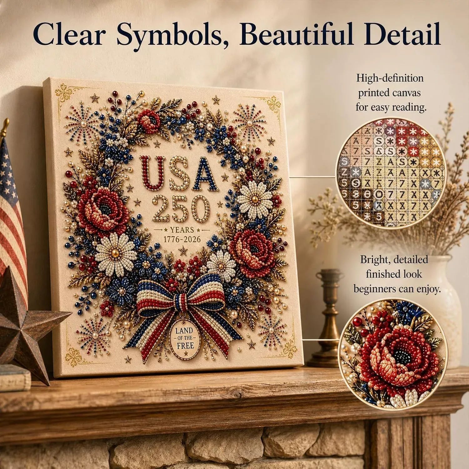 🎁Last Day 49% OFF-USA 250th Anniversary DIY Pearl Painting Kit ✨❤️‍🔥